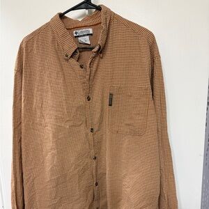 Columbia Orange Plaid Men's Shirt XL